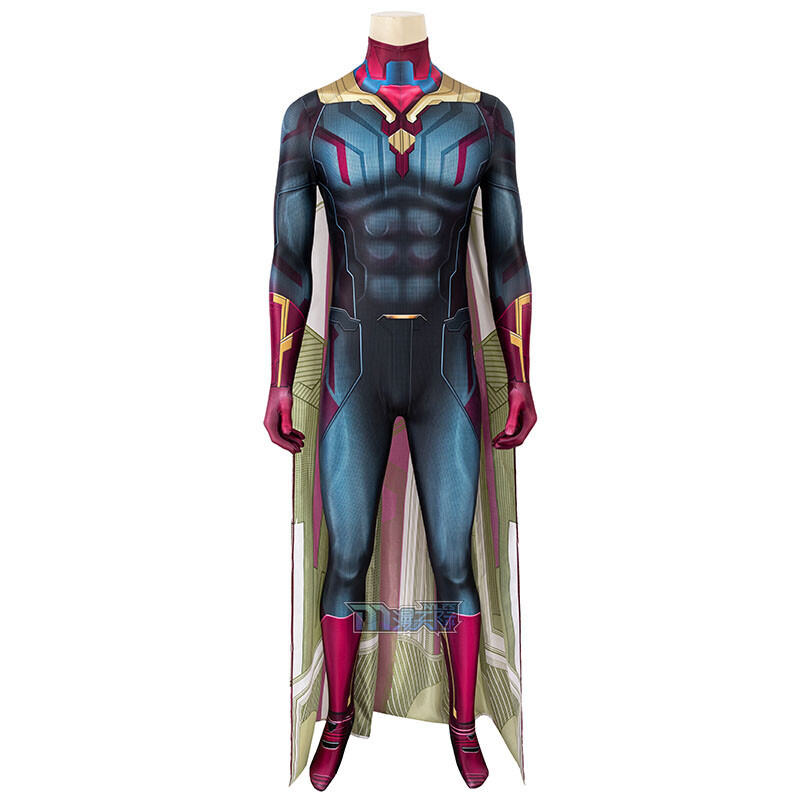 Avengers 3 Infinity War Vision Jumpsuit Halloween Cosplay Costume