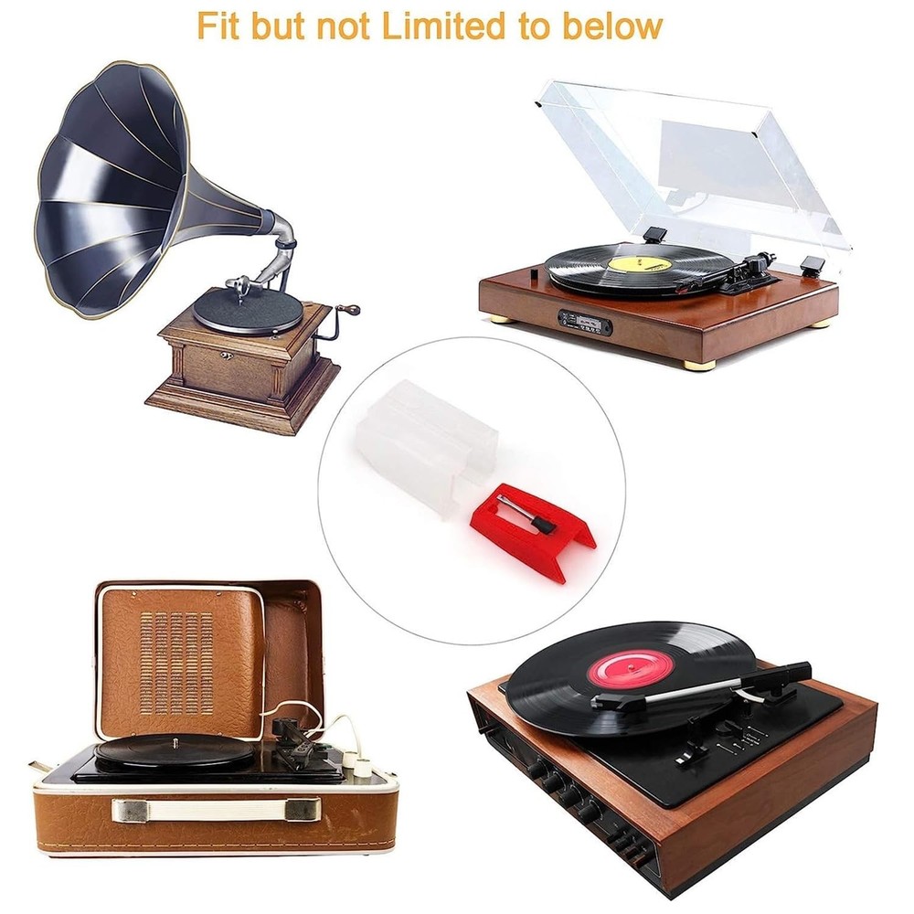 Record Player Needle, Turntable Stylus Replacement for Crosley, ION, Red