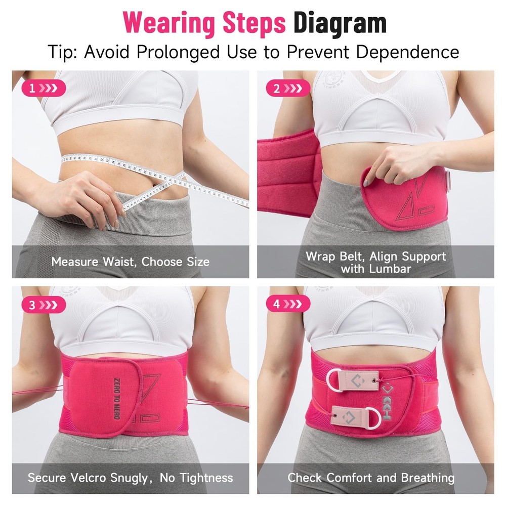 KKH Back Support Brace with Adjustable Pulley System, Ergonomic Back Brace fo...