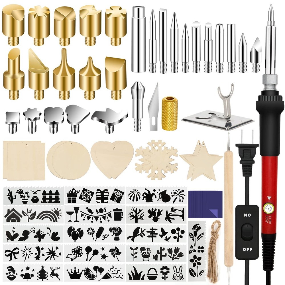 Wood Burning Kit for Beginners, 73PCS Professional 73Pcs, Red
