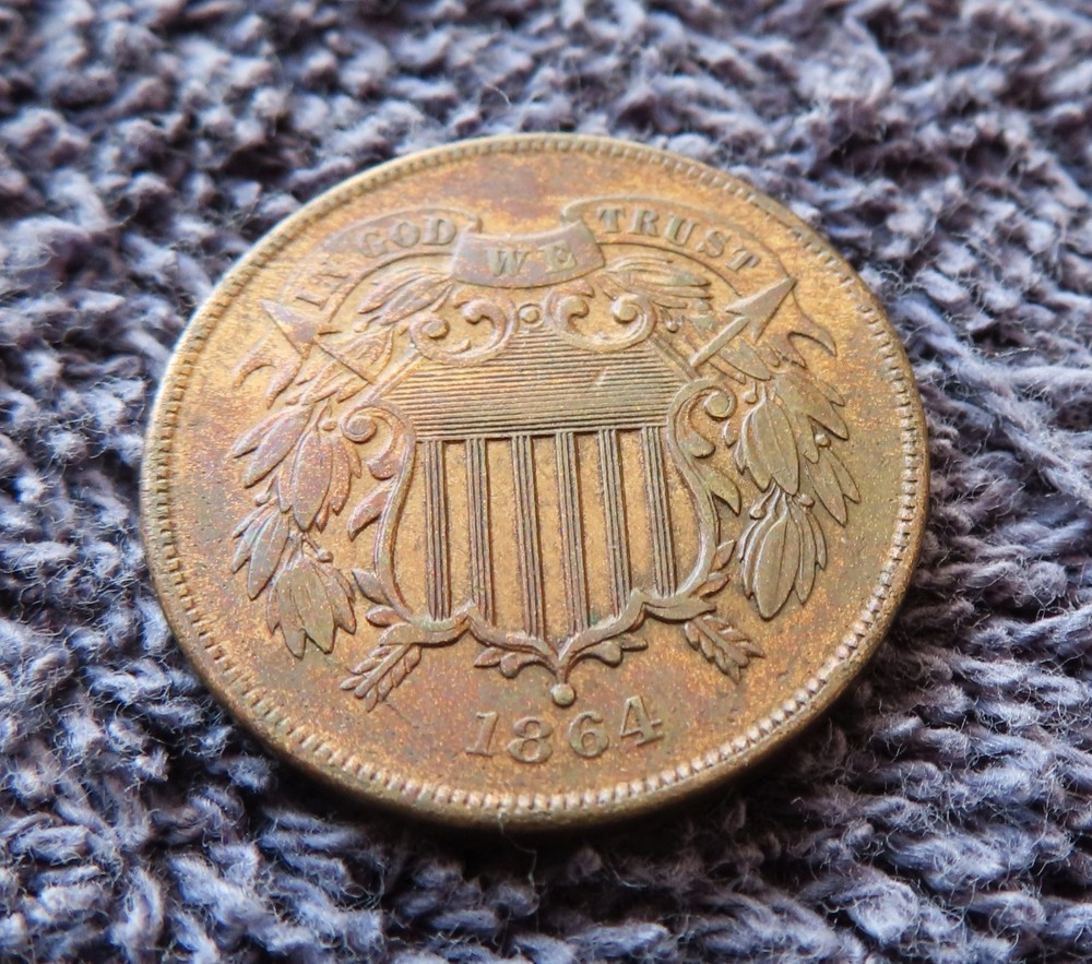 1864 Large Motto - 2 Cent - Philadelphia - -Nice looking better grade 2 cent -