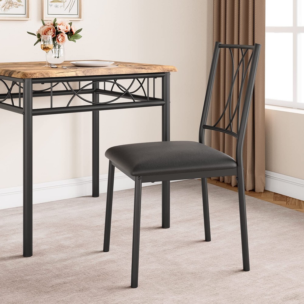 Garvee 3-Piece Wood Dining Table Set for 2, Compact Square Kitchen Table Set wit