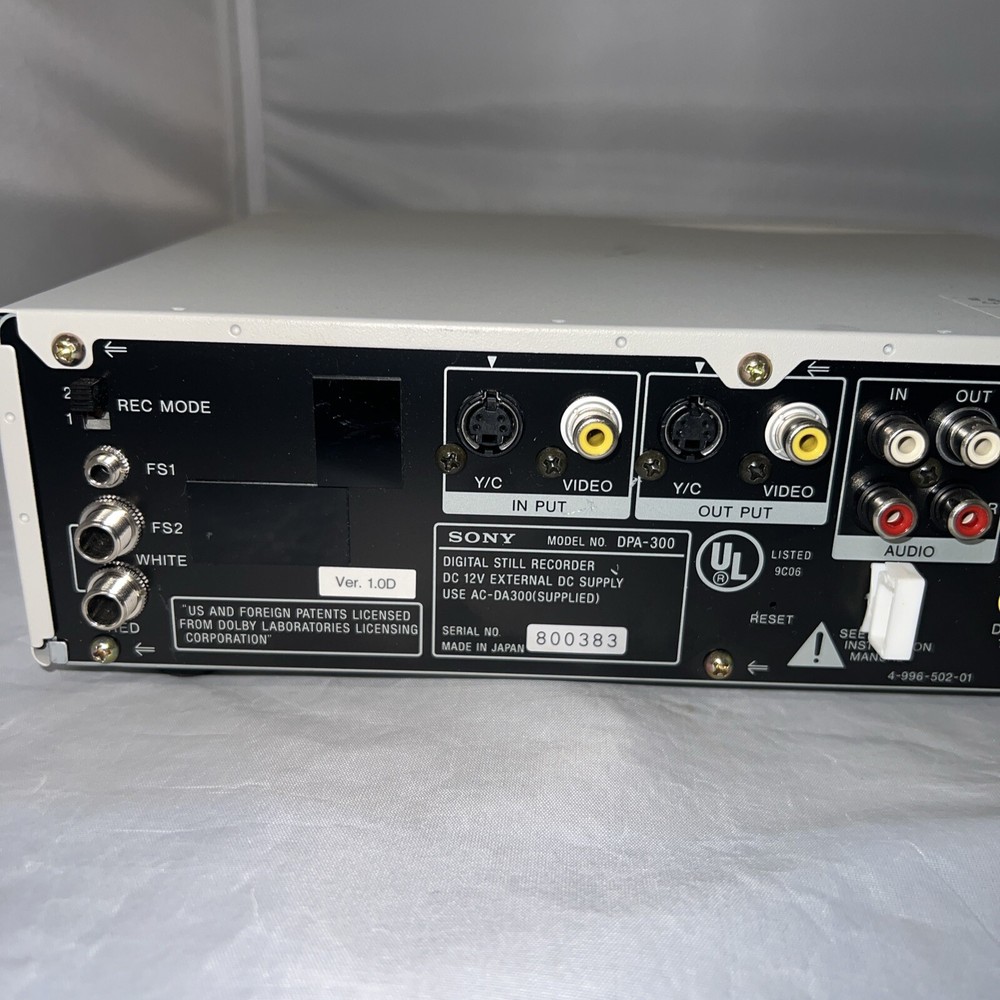 MD data - Sony DPA-300 Still Image Recorder - RARE - Vintage Untested