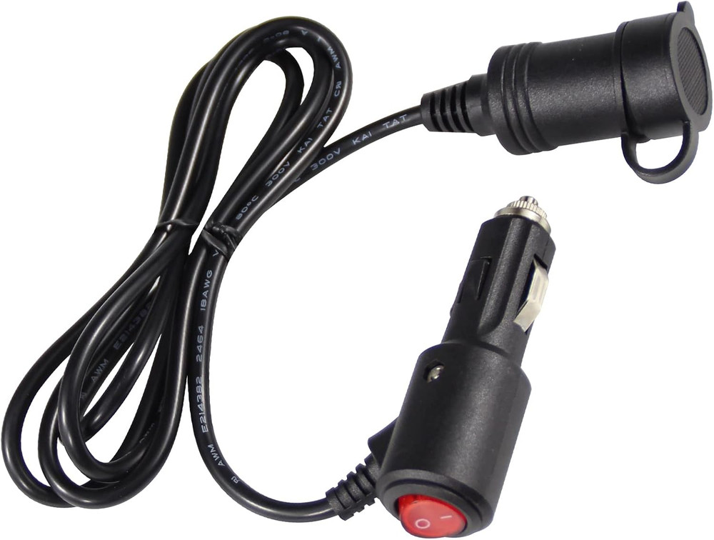 5FT Cigarette Lighter Extension Cord with on off Switch - Car Cigarette Lighter