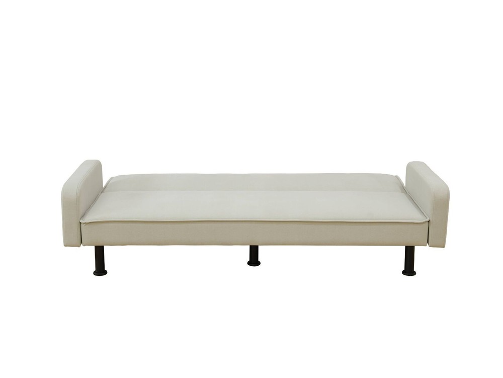 Light Grey Fluffy Fabric Living Room 1-Piece Sofa