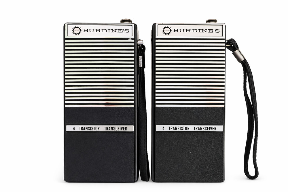 Vintage Burdine’s Solid State Walkie Talkie Set 4-Transistor Transceiver Model 3