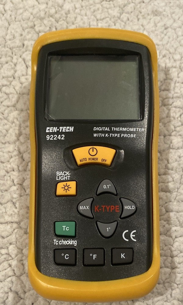 NIB Cen-Tech 92242 Single Input Thermocouple Thermometer w Case, Tools, Manual