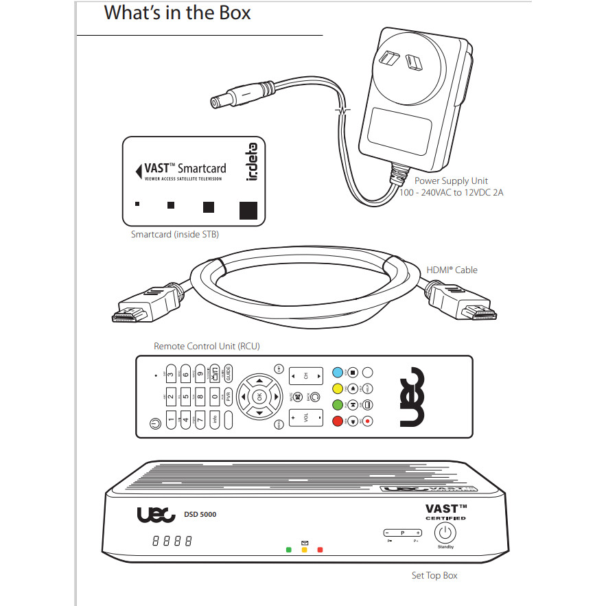 Altech UEC DSD5000 VAST Satellite Receiver Decoder PVR replace DSD4921RV