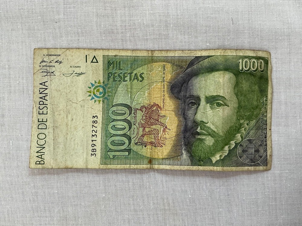 3 x 1992 Spanish 1000 Peseta Notes