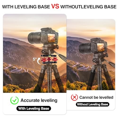 Tripod Leveling Base,Camera Head Leveler,3/8”Thread,+/-5°Precise Angle