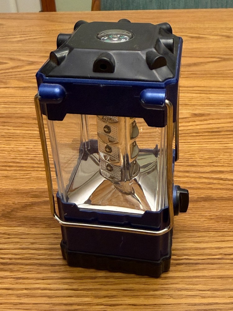 Sharper Image LED Lantern w/ Compass & Dimmer Adjustable Brightness AA Battery