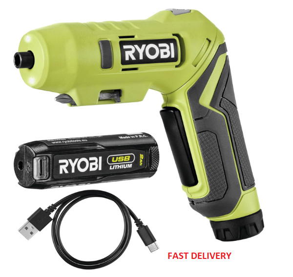 Ryobi USB 4 Volt Lithium Cordless Screwdriver and Battery New in Box