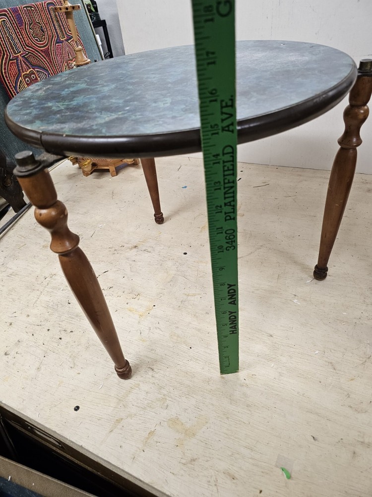 Mid Century Green & Blue Aqua Side Table MCM