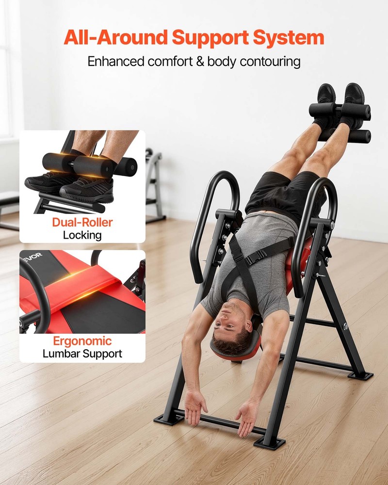 VEVOR Inversion Table 300 lbs Capacity Heavy Duty Inverted Table for Back Neck