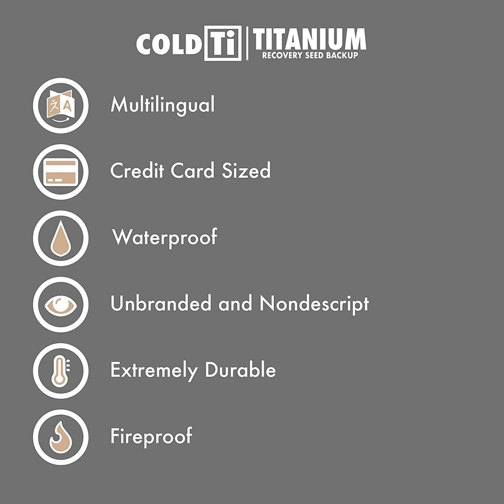 ColdTi - Titanium Crypto Seed Plates for Cold Storage (with Alphabetic Punches)