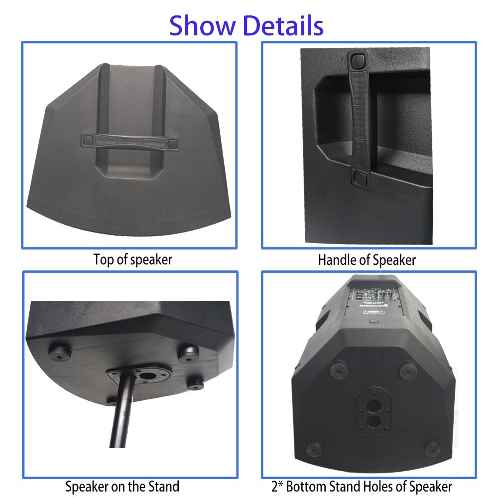 2-Way 15" PA Active DJs Speaker System 4000W Powered Karaoke Bluetooth Speaker