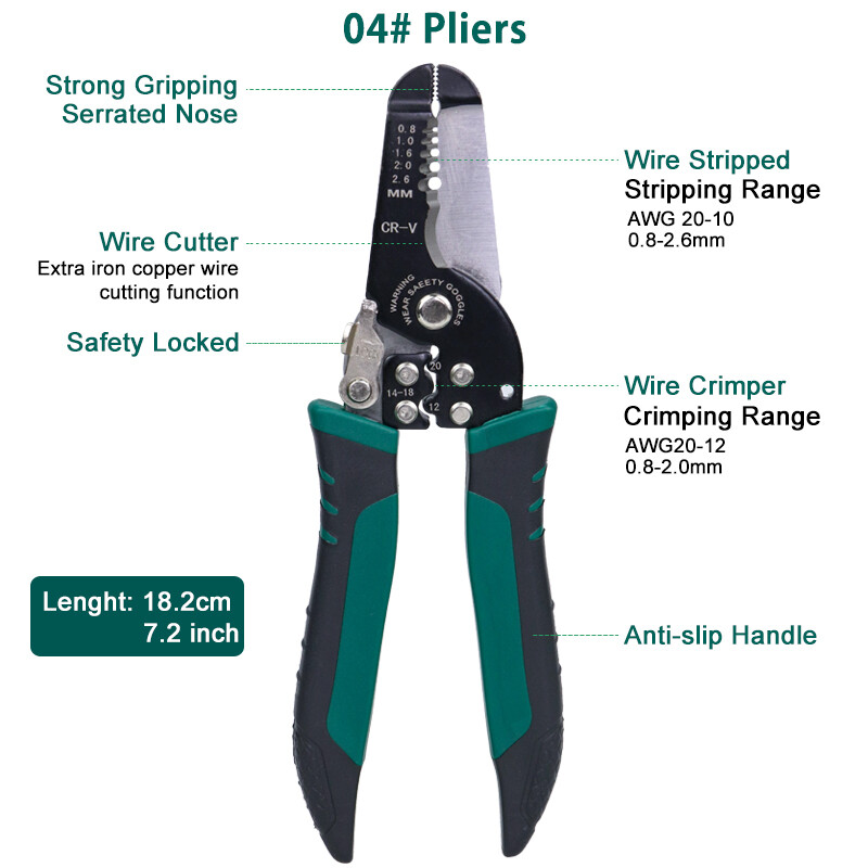 Professional Crimping tool / Multi-Tool Wire Stripper Cutter Cable Crimper Plier