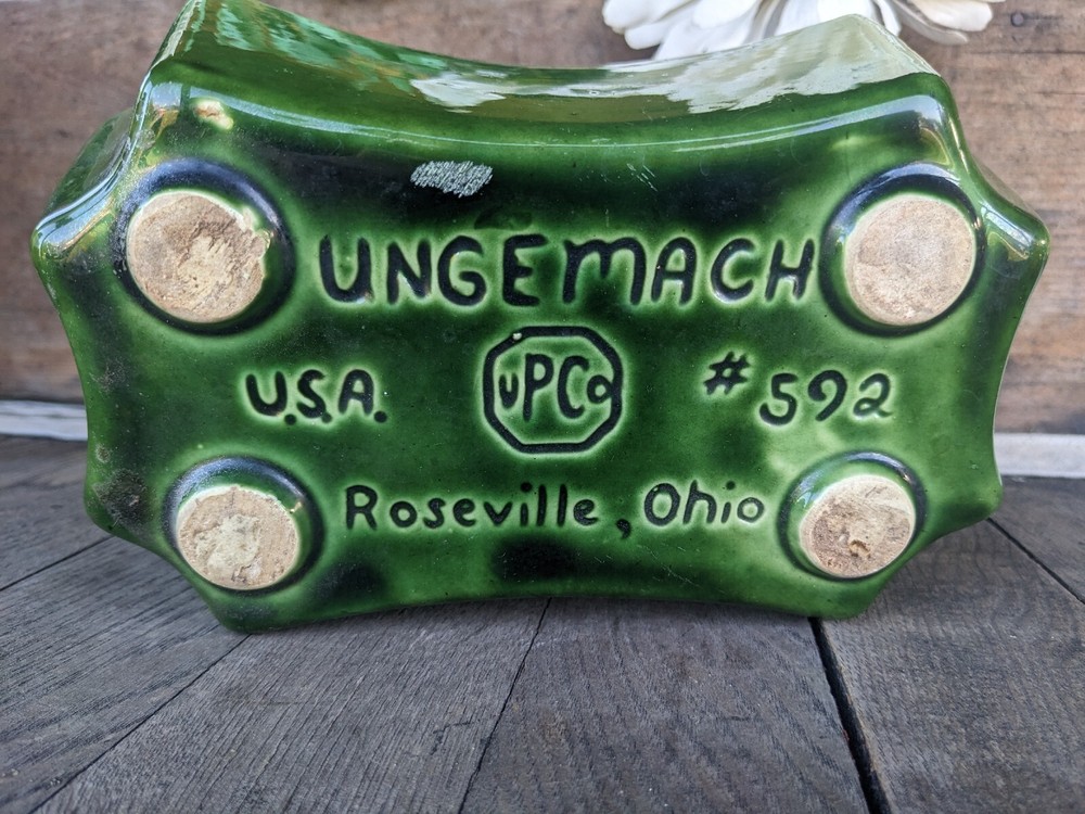 Vintage UPCO Solid Green Rectangular Planter #592