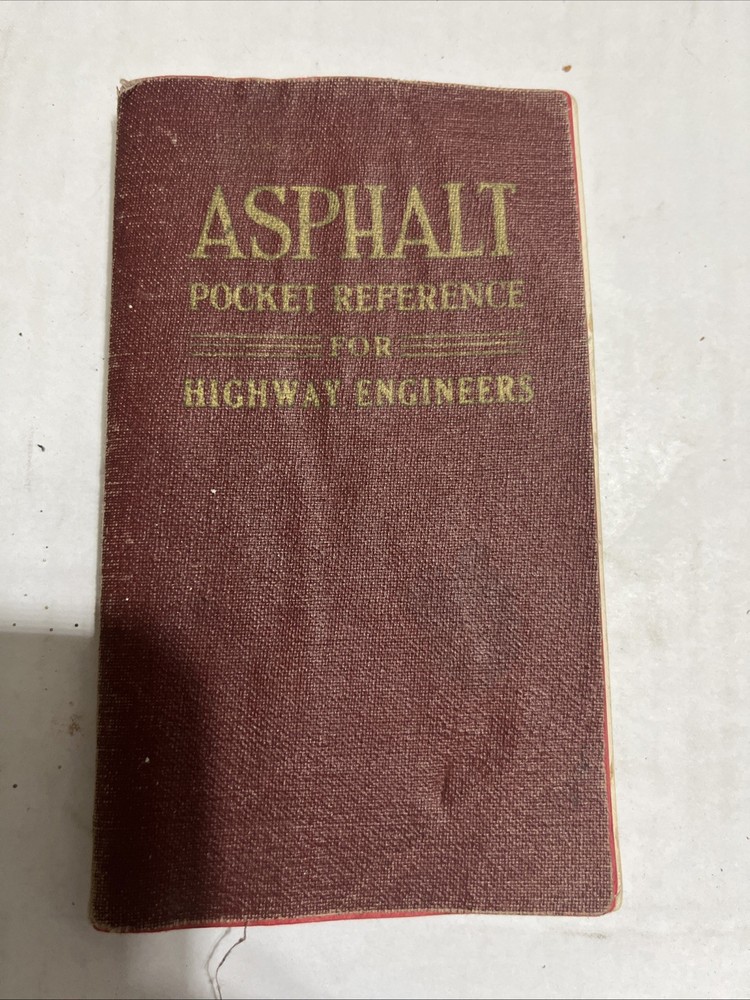 1941 Asphalt Pocket Reference for Highway Engineers WWII Civil Engineering