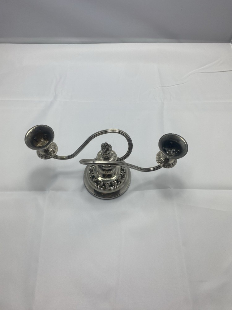 Ianthe Silver Plated 2 Arm Candelabra Candlestick Holder