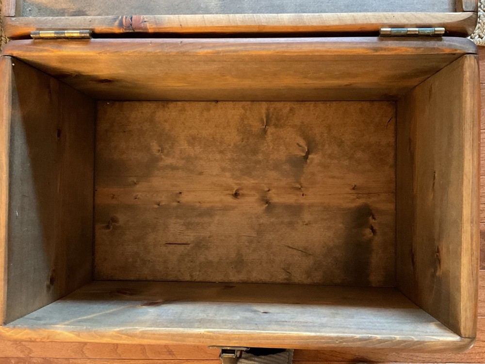VTG Child's Hand Made Solid Pine Chest with Attached Stand
