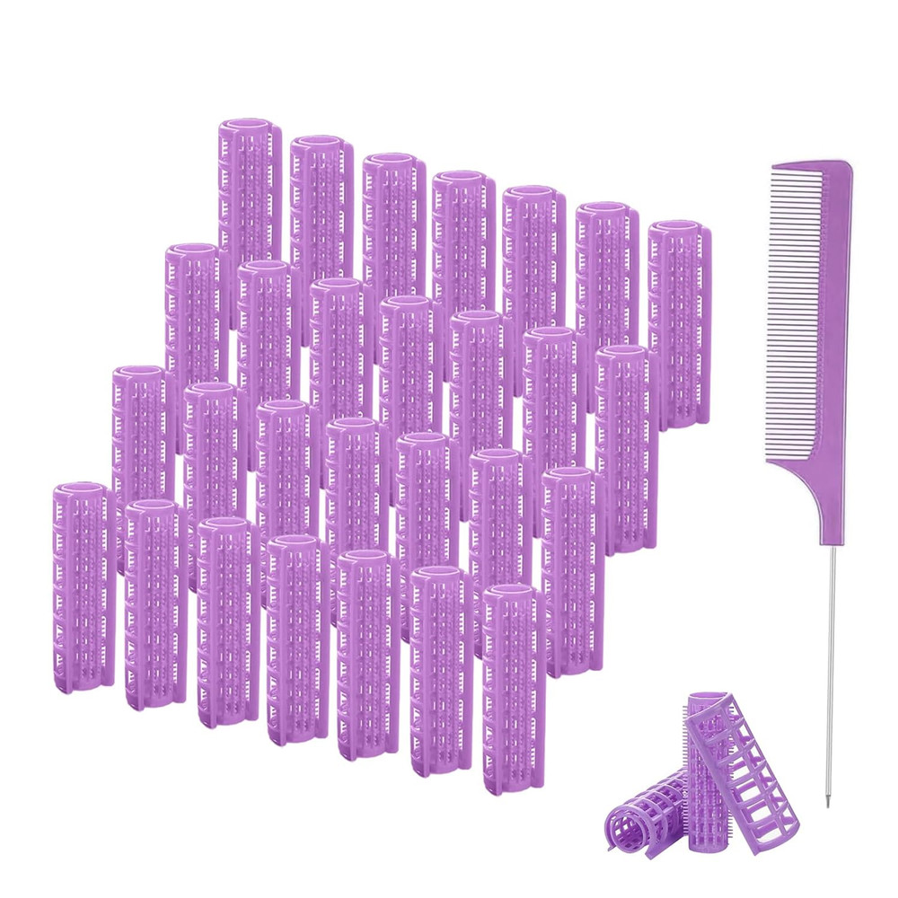 28PCS Self Grip Small Hair Rollers Set, 0.6In/1.5Cm Plastic Snap Rollers