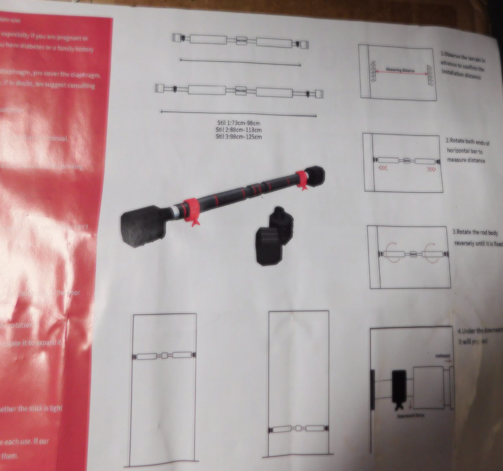 Horizontal Bar For Doorway /Pull Up Bar-220 Lbs Max