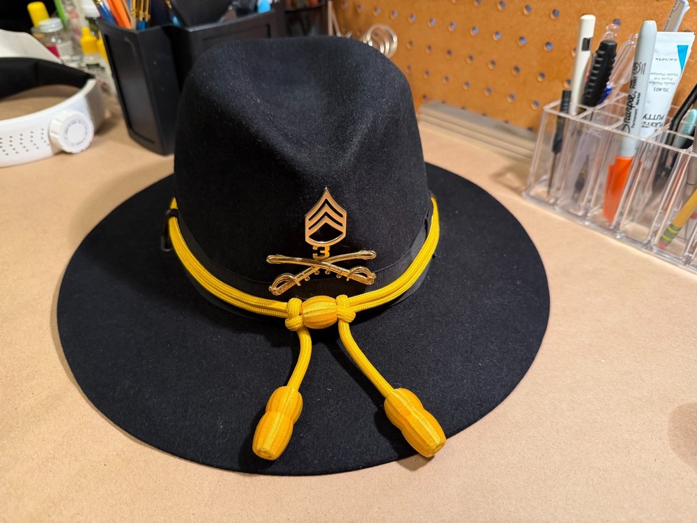 Authentic Stetson 3rd Cavalry Regiment Sergeant Cav Hat – Size 7 1/8 Yellow Cord