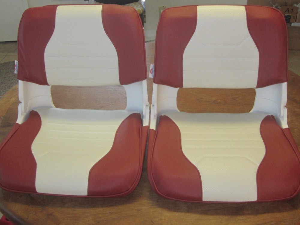 Springfield Marine Maroon/White Seats on White Fold-Down Frame P# 1061048