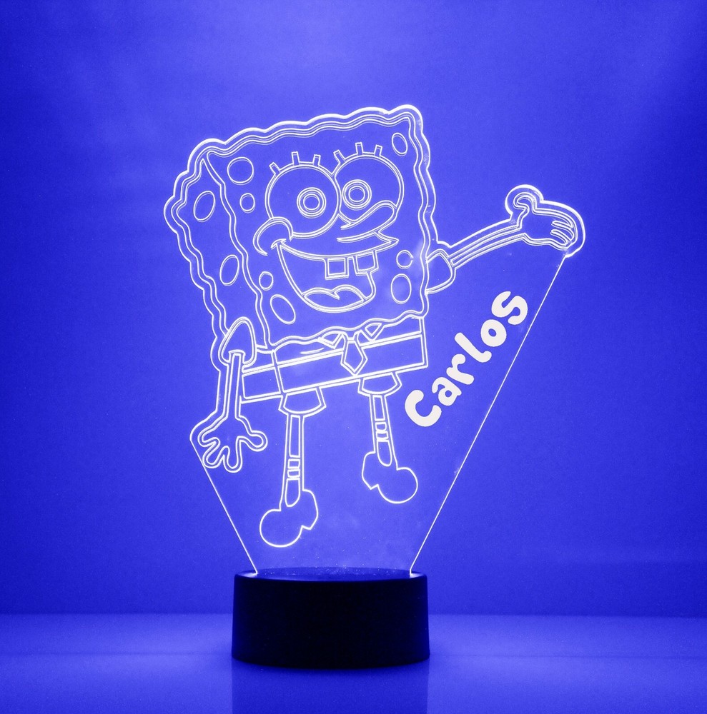 Sponge Bob Personalized FREE Pony LED Night Light Lamp with Remote Control