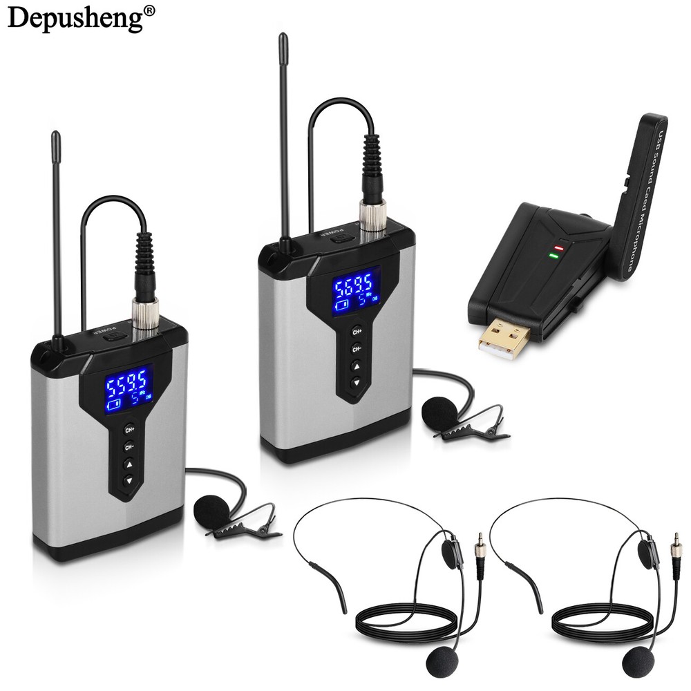 USB Wireless Lavalier Microphone Headset Microphone Depusheng for Teaching