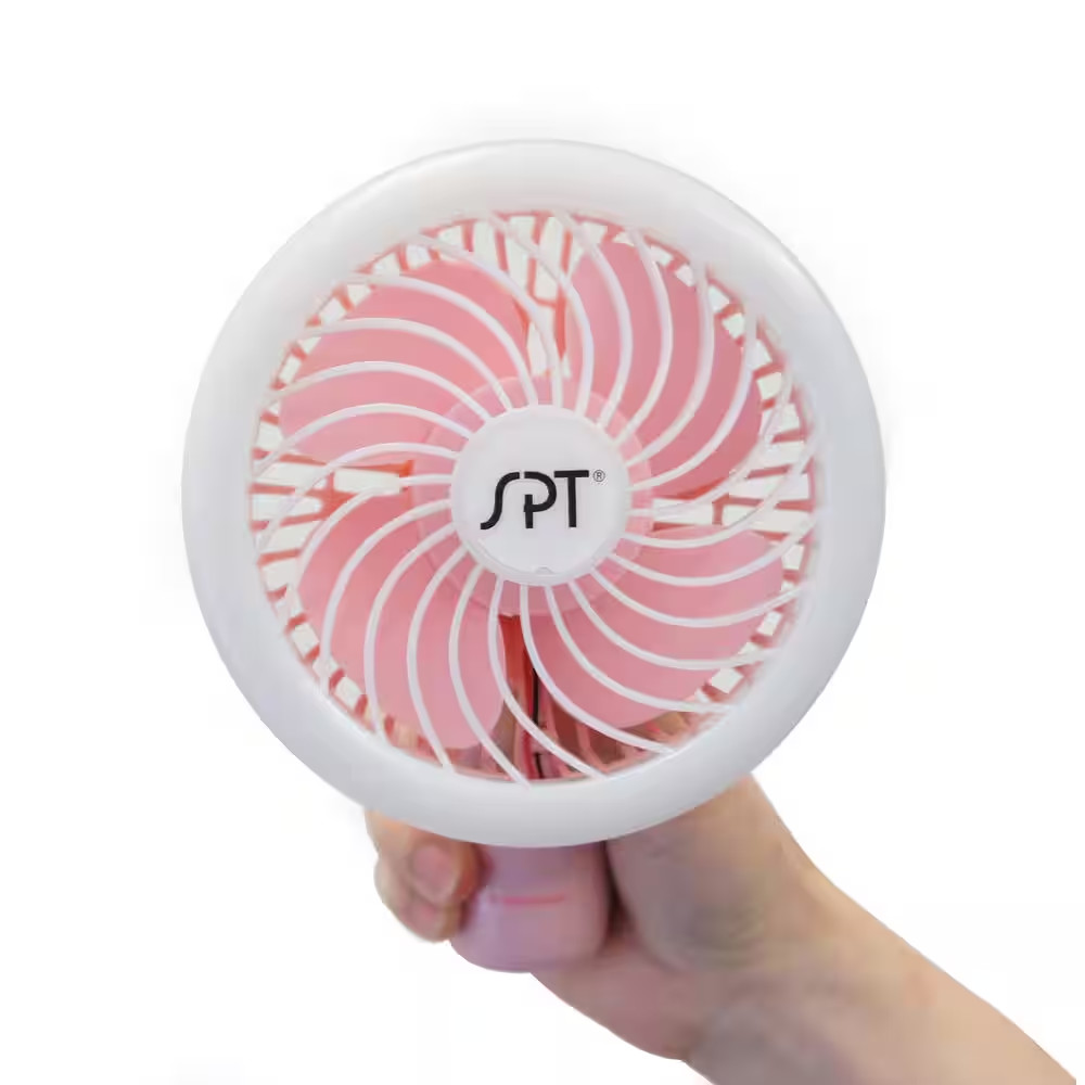 4.75 In. Handheld LED Personal Fan in Pink