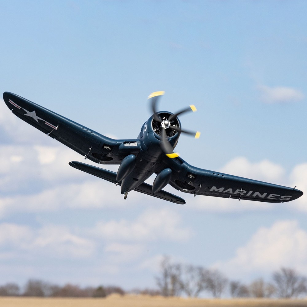 E-flite RC Airplane F4U-4 Corsair 1.2m BNF Basic with AS3X and SAFE Select