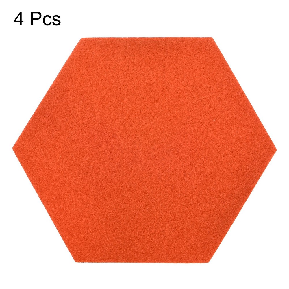 Felt Coasters 4pcs Hexagonal Orange Pads