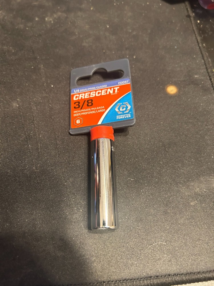 Crescent 1/4" Drive 3/8" Deep Socket Full Polish Chrome CDDS7