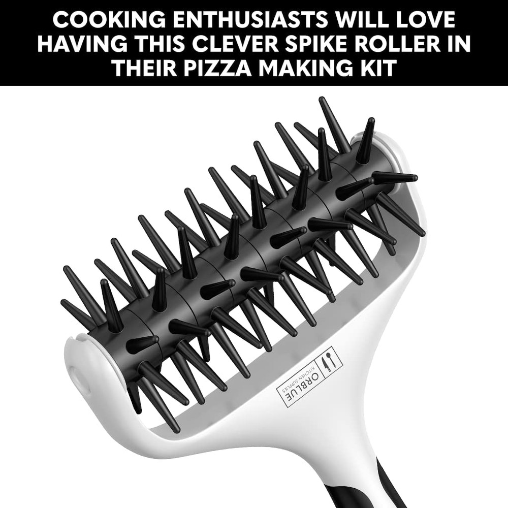 Pizza Dough Docker Pastry Roller with Spikes, Pizza Docking Tool for Home & C...