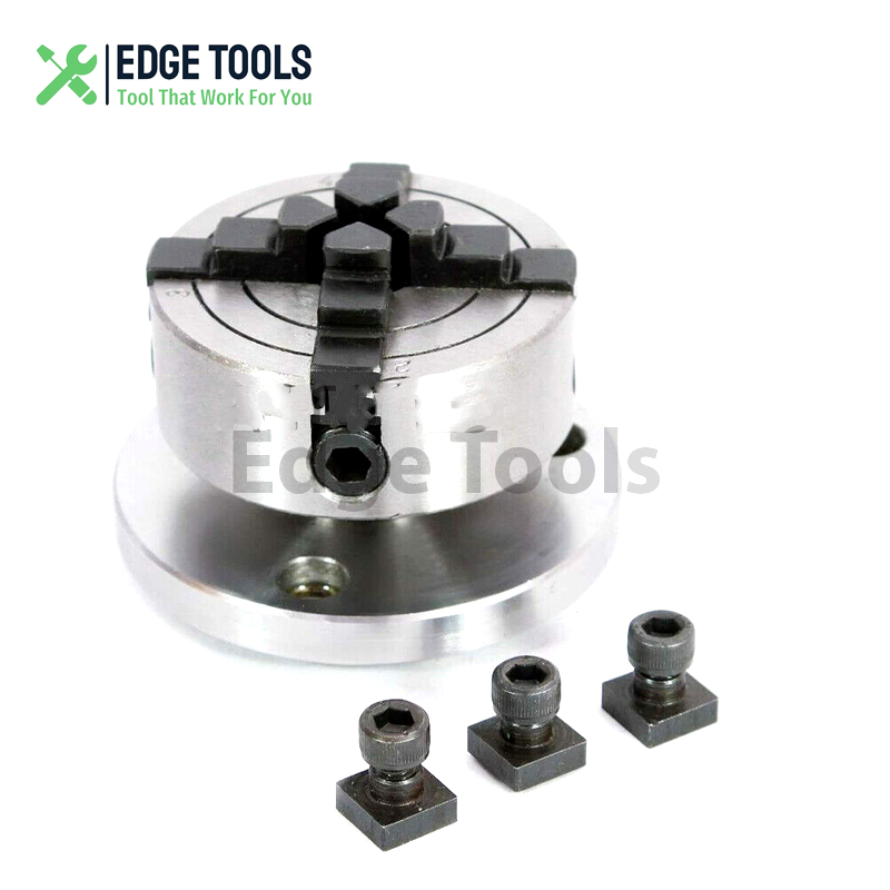 New Tilting Rotary Table 4"(100mm) + 70mm Independent Chuck 4 Jaws EDGE TOOLS
