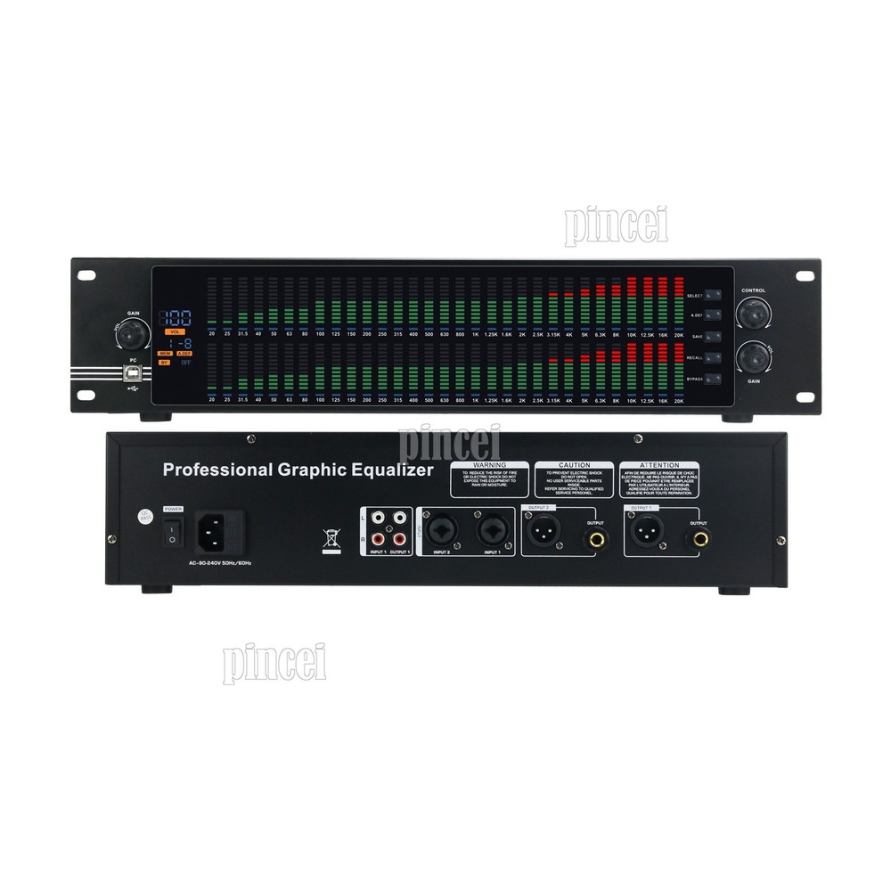EQ-888S Dual 31 Band Graphic Equalizer Professional Graphic Equalizer