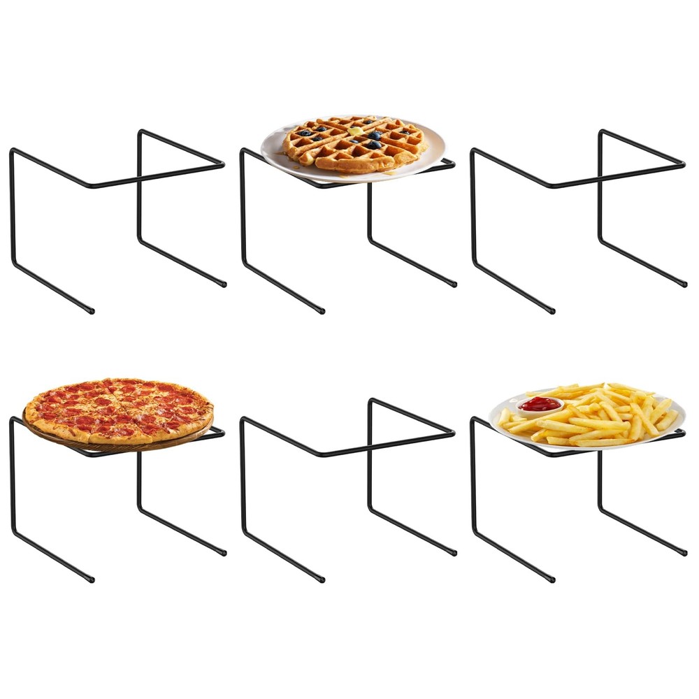 6 Pcs Black Metal Pizza Table Stands, Pizza Display Racks for Serving, Pizza ...