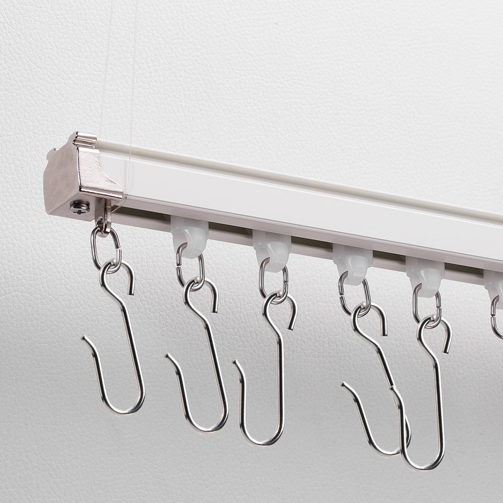 15 Pack Ceiling Curtain Track Roller HooksRoom Divider, Durable Stainless Ste...