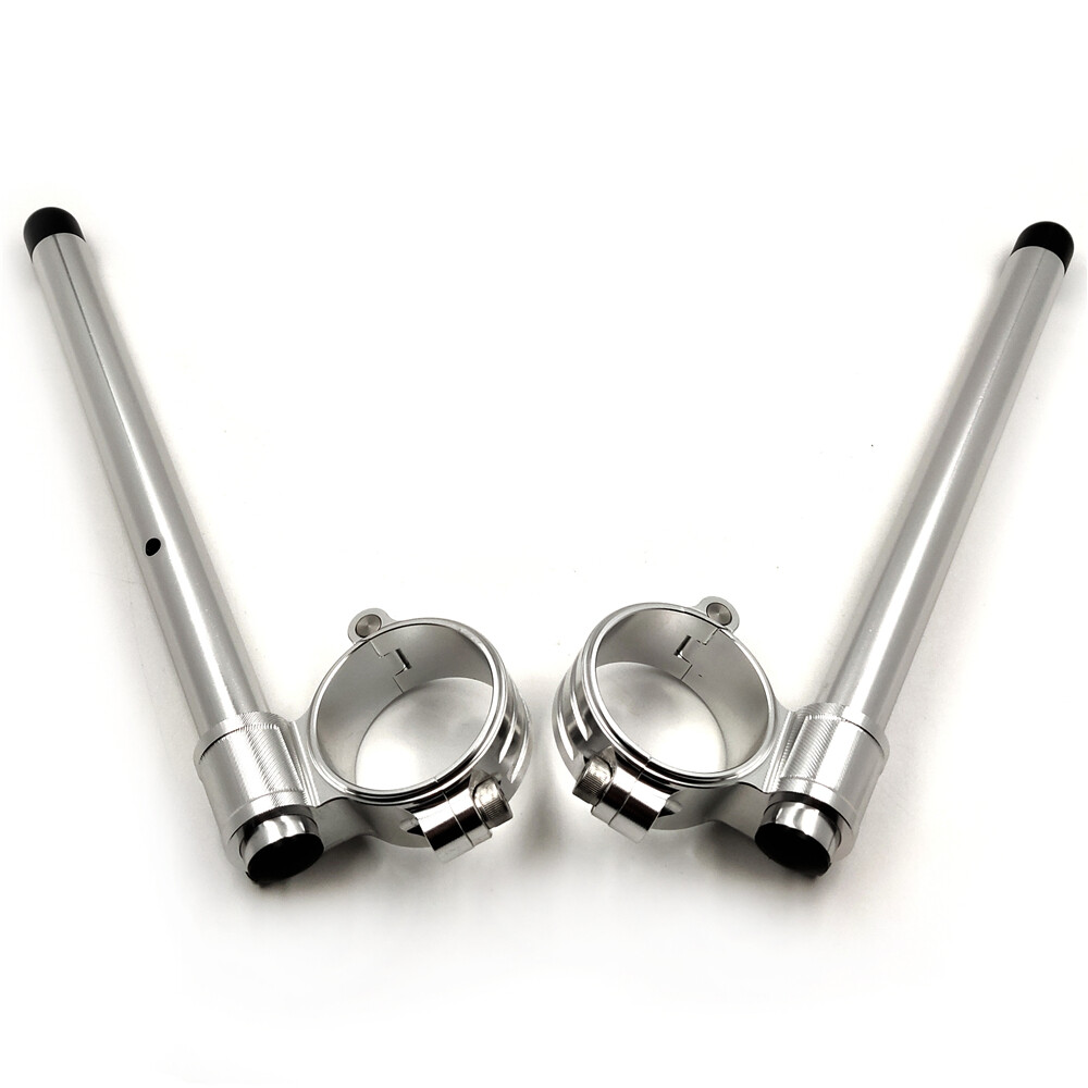 HTTMT- Silver CNC 55mm Clip-ons Handlebar Riser Handle Bar Compatible with Honda