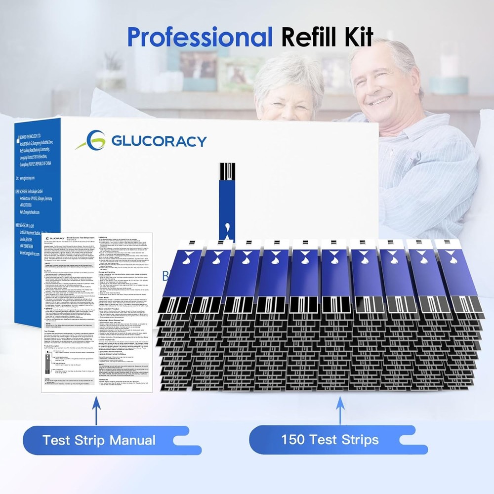 Blood Glucose Test Strips 150 Count Diabetic Sugar Testing Home Use Kit