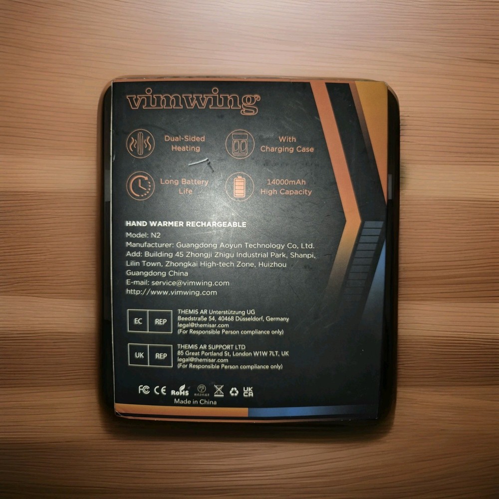 Vimwing Hand Warmer 2pk With/ Rechargeable Case