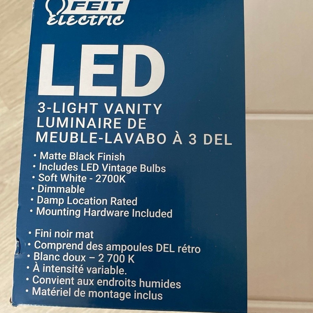 Feit Electric Led 3- Light Vanity Bathroom Lights, Wall Sconces