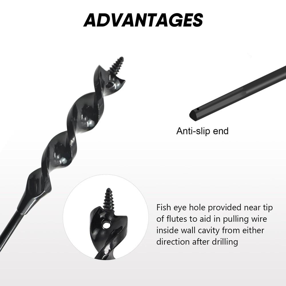 HANSHAN Flexible Installer Drill Bit 54-Inch x 3/4-Inch Fish Bit for Pulling ...