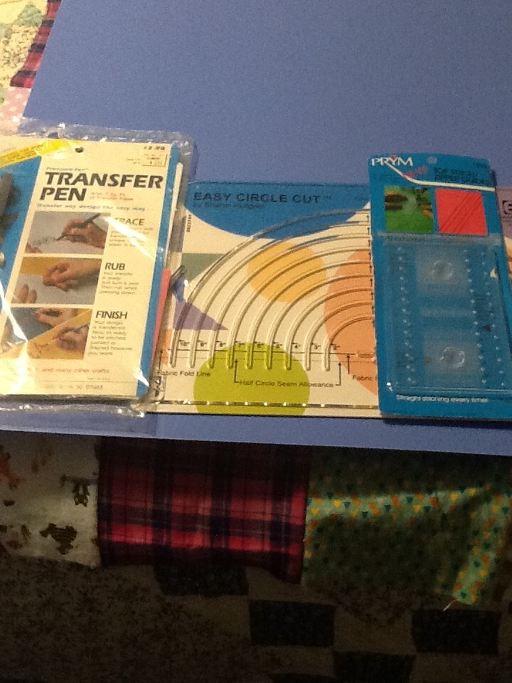 Three Sewing Items New Easy Circle Cut , Top Stitch Zipper Guide, Transfer Pen