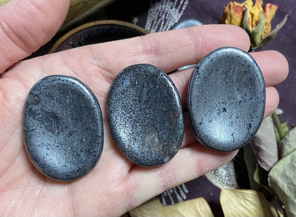 Hematite Worry Stone, All Natural, Metaphysical