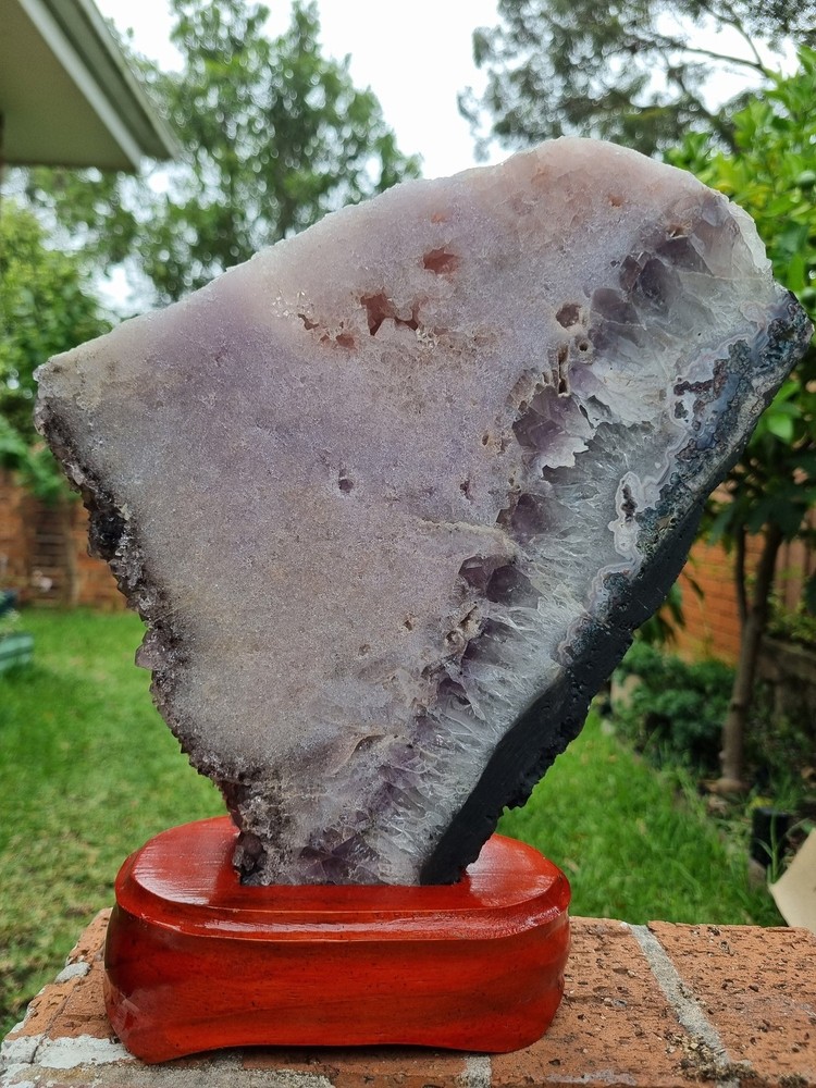 Huge Statement Pink Amethyst Freeform With Glittering Druzy 4.0 kg