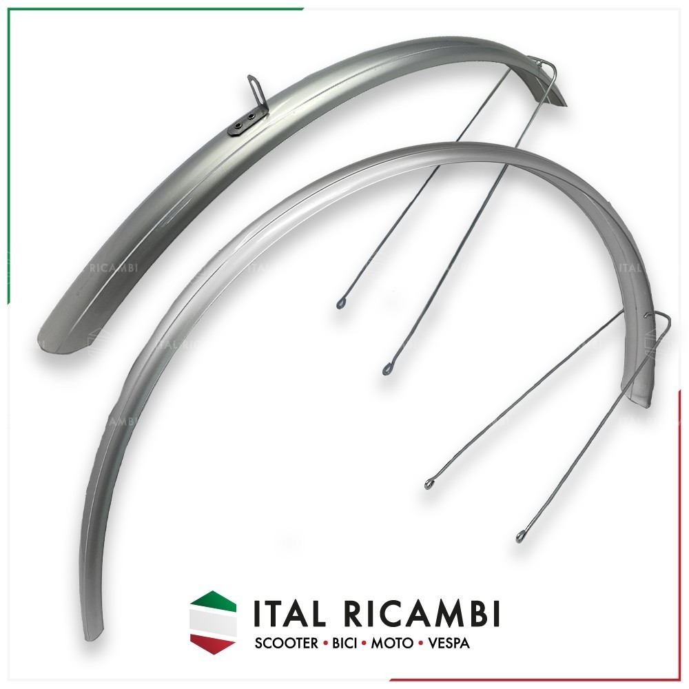 PAIR BICYCLE BICYCLE FENDERS SILVER 28