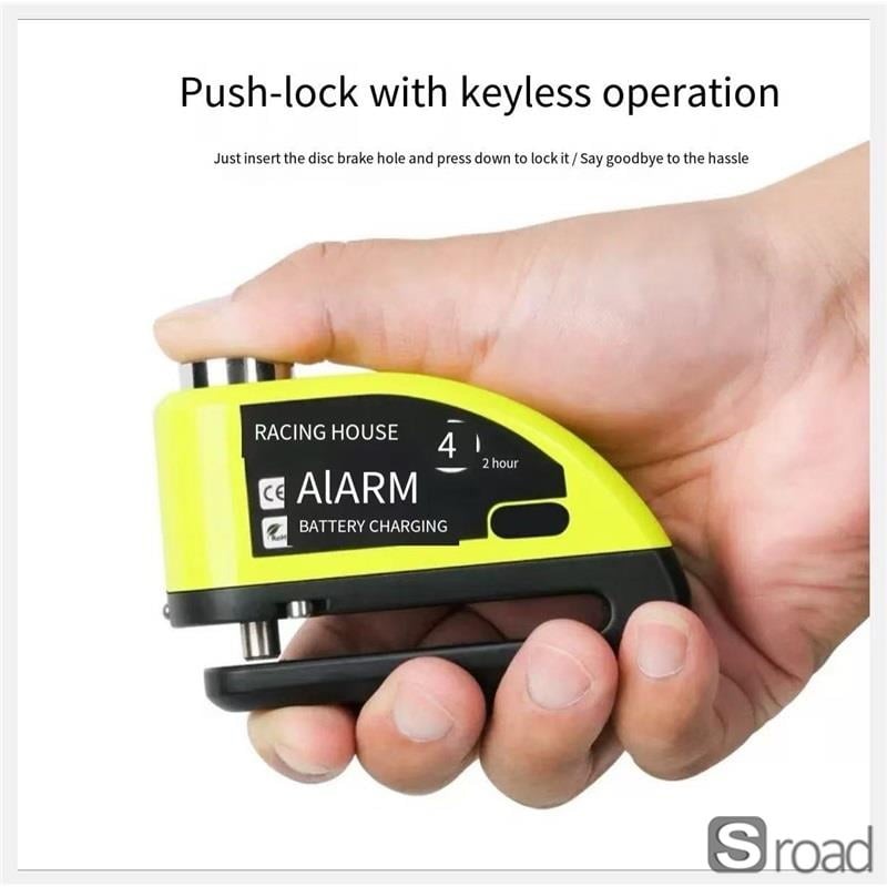 120dB Motorcycle Disc Lock Alarm With Type-C Charging, Waterproof